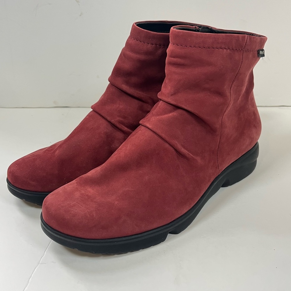 Mephisto Women's Red Leather Ankle Boots